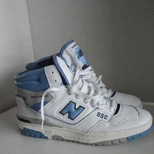 New Balance Men's 650 Sneaker, White/Marine Blue/Angora, Size 11.5